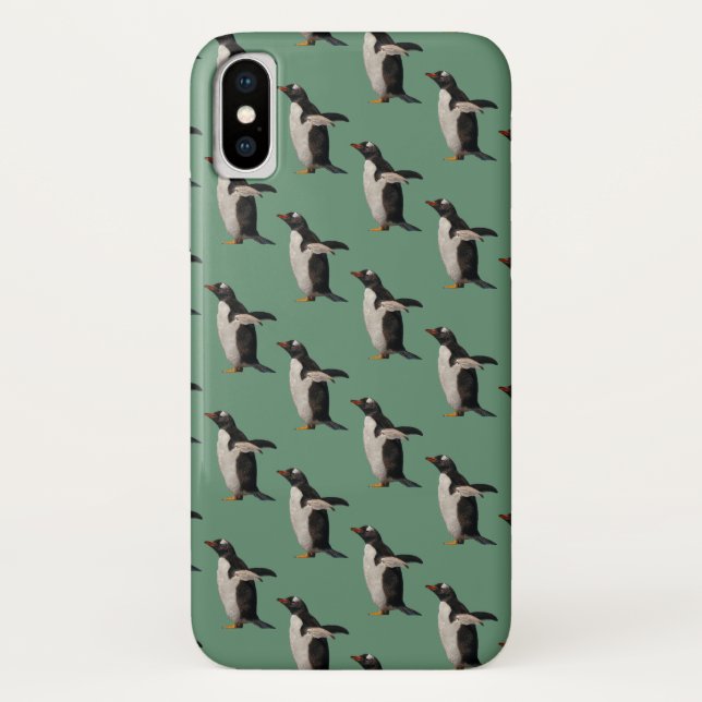 Pinguin Frenzy iPhone X Fall (grün) Case-Mate iPhone Hülle (Rückseite)