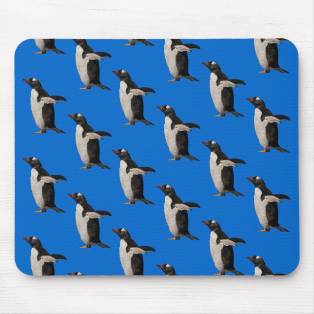 Pinguin Frenzy Mousemat (blau) Mousepad (Vorne)
