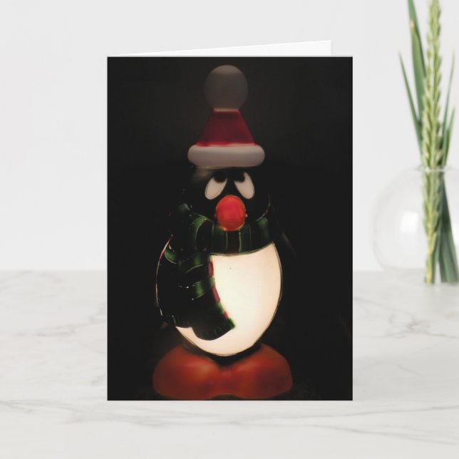 Pinguin "Frohe Weihnachten" Karte (Vorderseite)