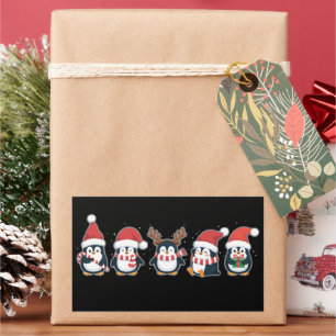Pinguin Frohe Weihnachten Nordpol Feiertag Tier  Rechteckiger Aufkleber