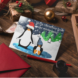 Pinguin frohe Weihnachten von der ganzen Gang!