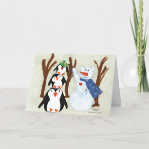 Pinguin Fun - Kinder Kunst für das CHOC Dankeskarte