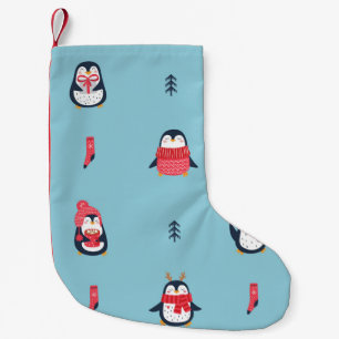 Pinguin Fun: Vintag Nahtlose Whimsy. Kleiner Weihnachtsstrumpf