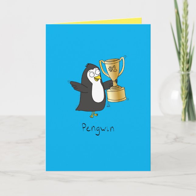 Pinguin Funny Greeting Card Karte (Vorderseite)