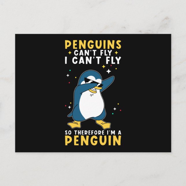 Pinguin Funny Sprichwort Pinguine Funny Postkarte (Vorderseite)