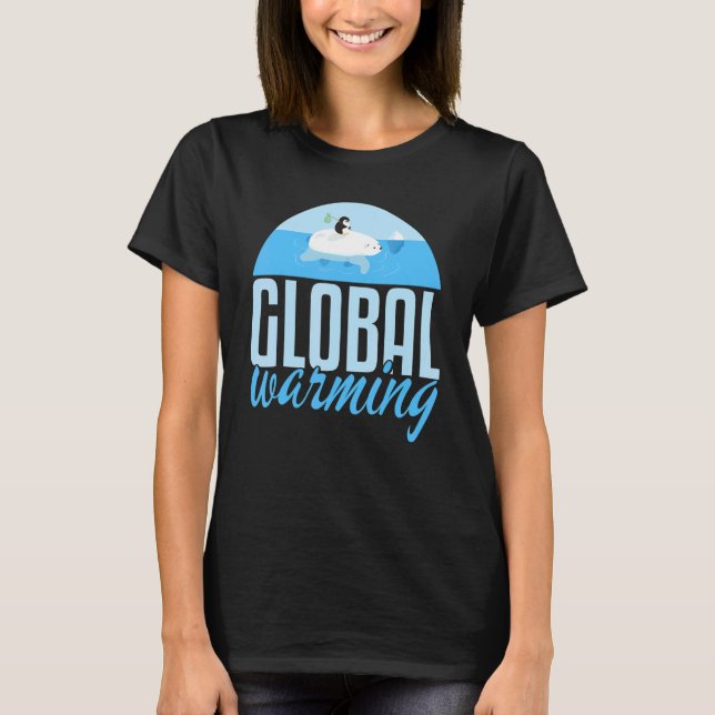 Pinguin für die globale Erwärmung trifft Polar Bea T-Shirt (Vorderseite)