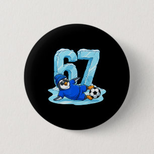Pinguin-Fußball 67 Eisrutsche Lustiger Wintersport Button