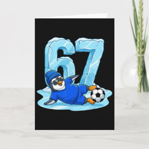 Pinguin-Fußball 67 Eisrutsche Lustiger Wintersport Karte