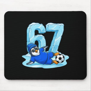 Pinguin Fußball 67 Eisrutsche Lustiger Wintersport Mousepad