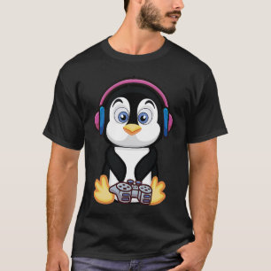 Pinguin Gaming Boys Kids Gamer Pinguin T-Shirt