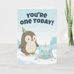Pinguin-Geburtstag Benutzerdefinierter erster Ge Karte