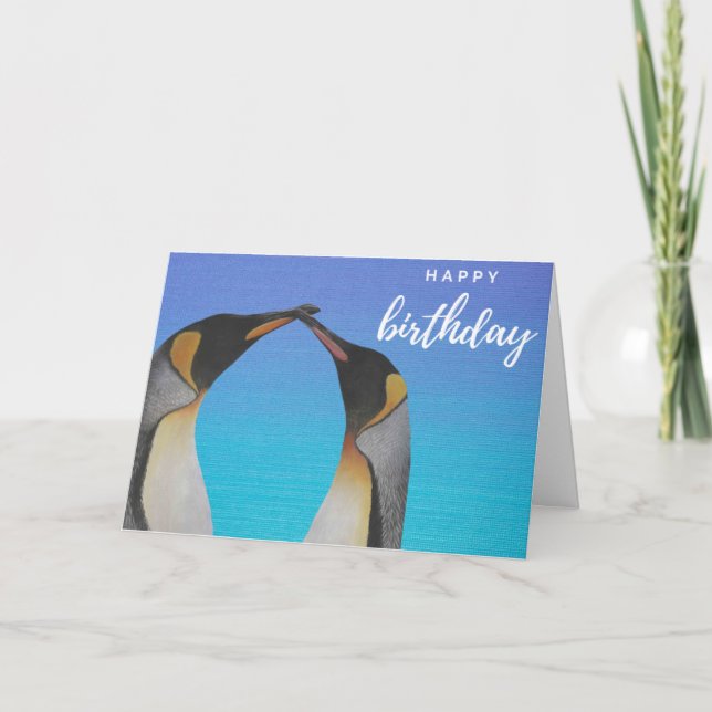 Pinguin-Geburtstagskarte Karte (Vorderseite)