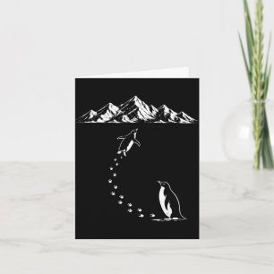 Pinguin geht allein zu Bergen nihilistischer Vogel Karte