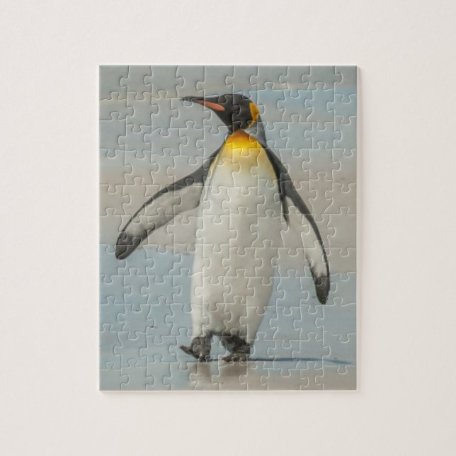 Pinguin geht am Strand Puzzle (Vertikal)