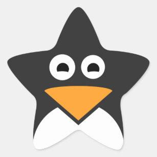Pinguin-Gesicht Stern-Aufkleber