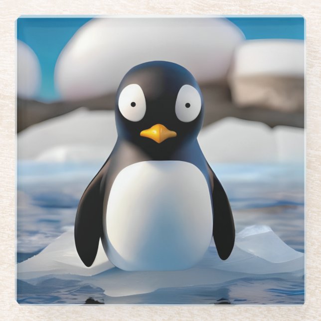 Pinguin Glasuntersetzer (Vorderseite)