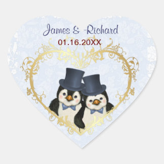 Pinguin Grooms Wedding Stickers - Anpassen