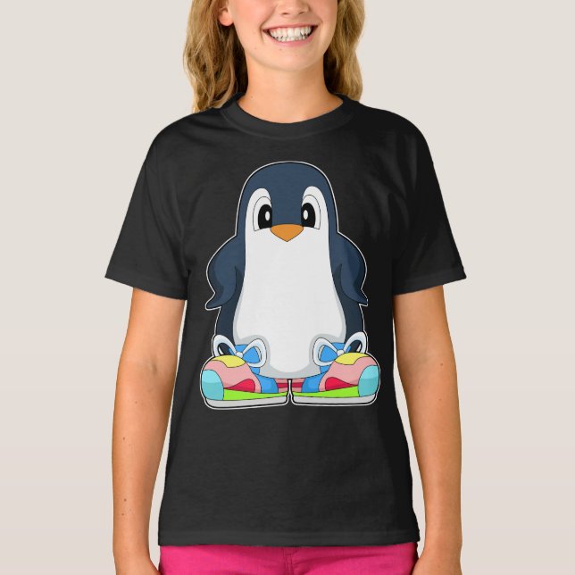 Pinguin große Schuhe T-Shirt (Vorderseite)