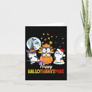 Pinguin Halloween Frohe Weihnachten HalloDankeschö Karte