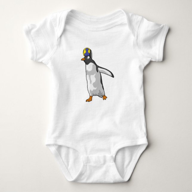 Pinguin Handball Handball Handball Baby Strampler (Vorderseite)