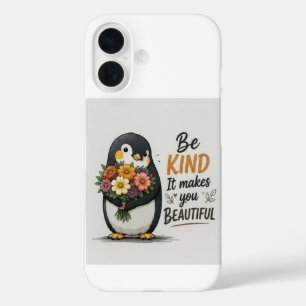Pinguin-Handyhülle 'Sei nett'   Süßer Pinguin mit  iPhone 16 Hülle