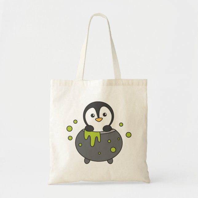 Pinguin Happy Halloween Cauldron Bat Tote Bag Tragetasche (Vorne)