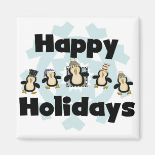 Pinguin Happy Holidays - Geschenke Magnet
