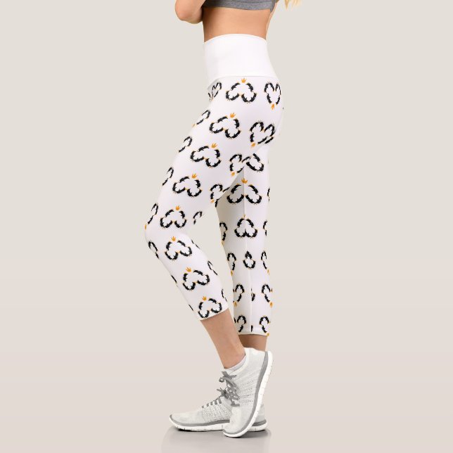 Pinguin Heart Liebe Capri Leggings (Links)