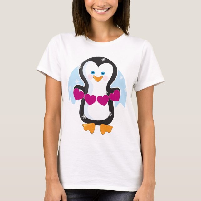 Pinguin-Herz T-Shirt (Vorderseite)