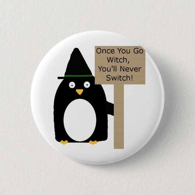Pinguin-Hexe Button (Vorderseite)