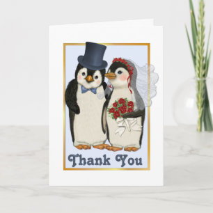 Pinguin-Hochzeit - Dankeskarten Dankeskarte