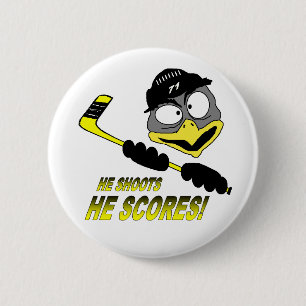 Pinguin-Hockey-Knopf Button