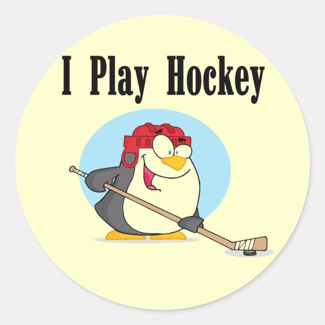 Pinguin Hockey Tshirts und Geschenke Runder Aufkleber (Vorderseite)