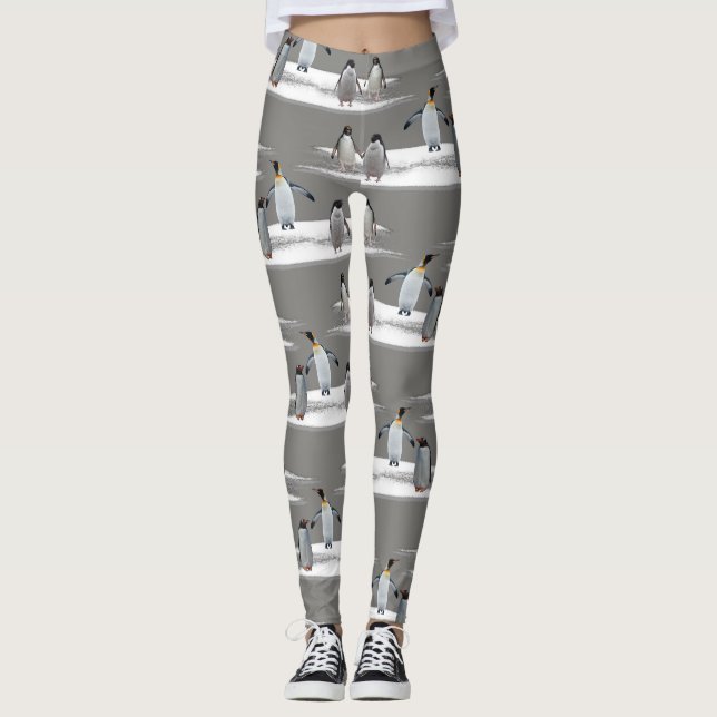Pinguin Iceberg Party Leggings (grau) (Vorderseite)