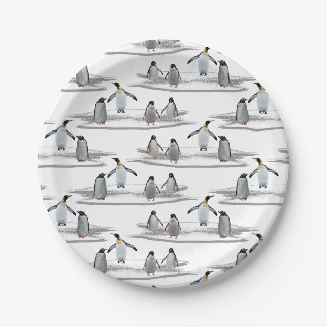 Pinguin Iceberg Party Paper Plate Pappteller (Vorderseite)