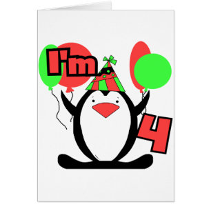 Pinguin ich bin 4 Geburtstag T Shirts und Geschenk