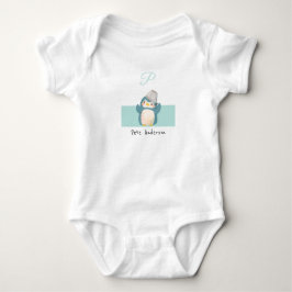 Pinguin ・ Ihren Namen Niedlich Alphabet Monogramm  Baby Strampler