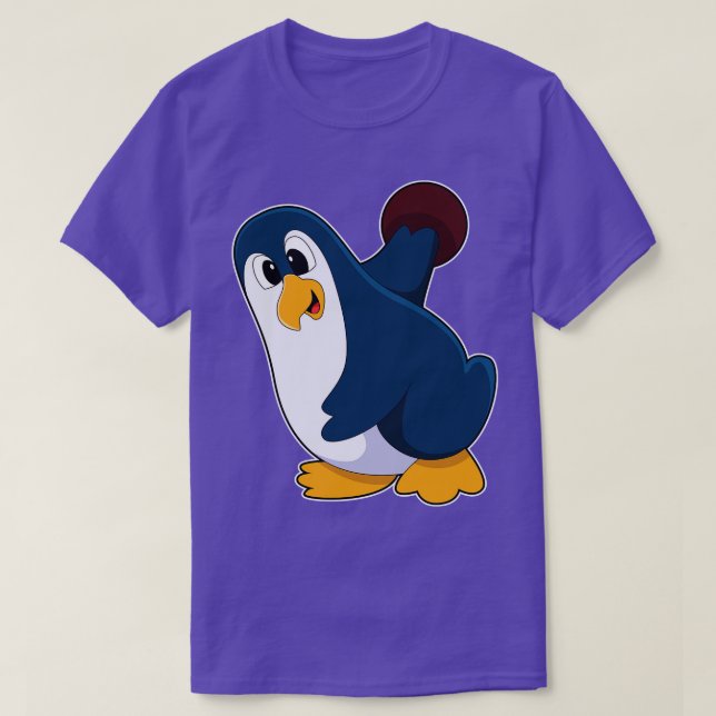 Pinguin im Bowling mit Bowlingball 1 T-Shirt (Design vorne)