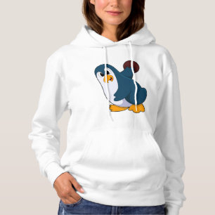 Pinguin im Bowling mit Bowlingball Hoodie