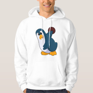 Pinguin im Bowling mit Bowlingball Hoodie