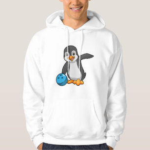 Pinguin im Bowling mit Bowlingball Hoodie