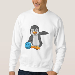 Pinguin im Bowling mit Bowlingball Sweatshirt