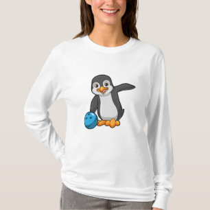 Pinguin im Bowling mit Bowlingball T-Shirt