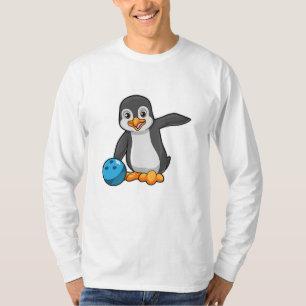 Pinguin im Bowling mit Bowlingball T-Shirt