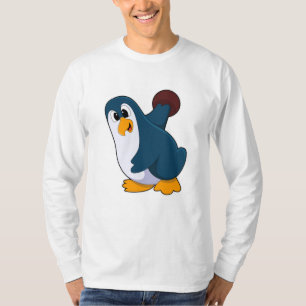 Pinguin im Bowling mit Bowlingball T-Shirt