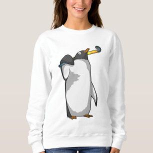Pinguin im Hockey mit Hockeystick Sweatshirt
