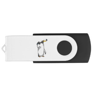 Pinguin im Hockey mit Hockeystick USB Stick
