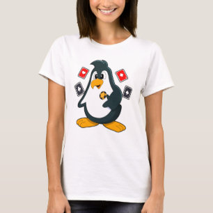 Pinguin im Poker mit Poker-Karten T-Shirt