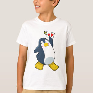 Pinguin im Poker mit Poker-Karten T-Shirt