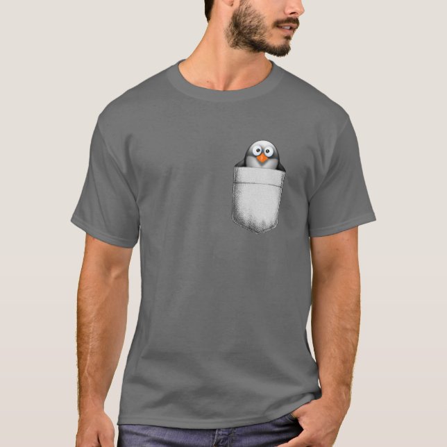 Pinguin in der Tasche T-Shirt (Vorderseite)